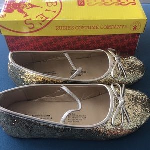 Rubies Gold Glitter Flats